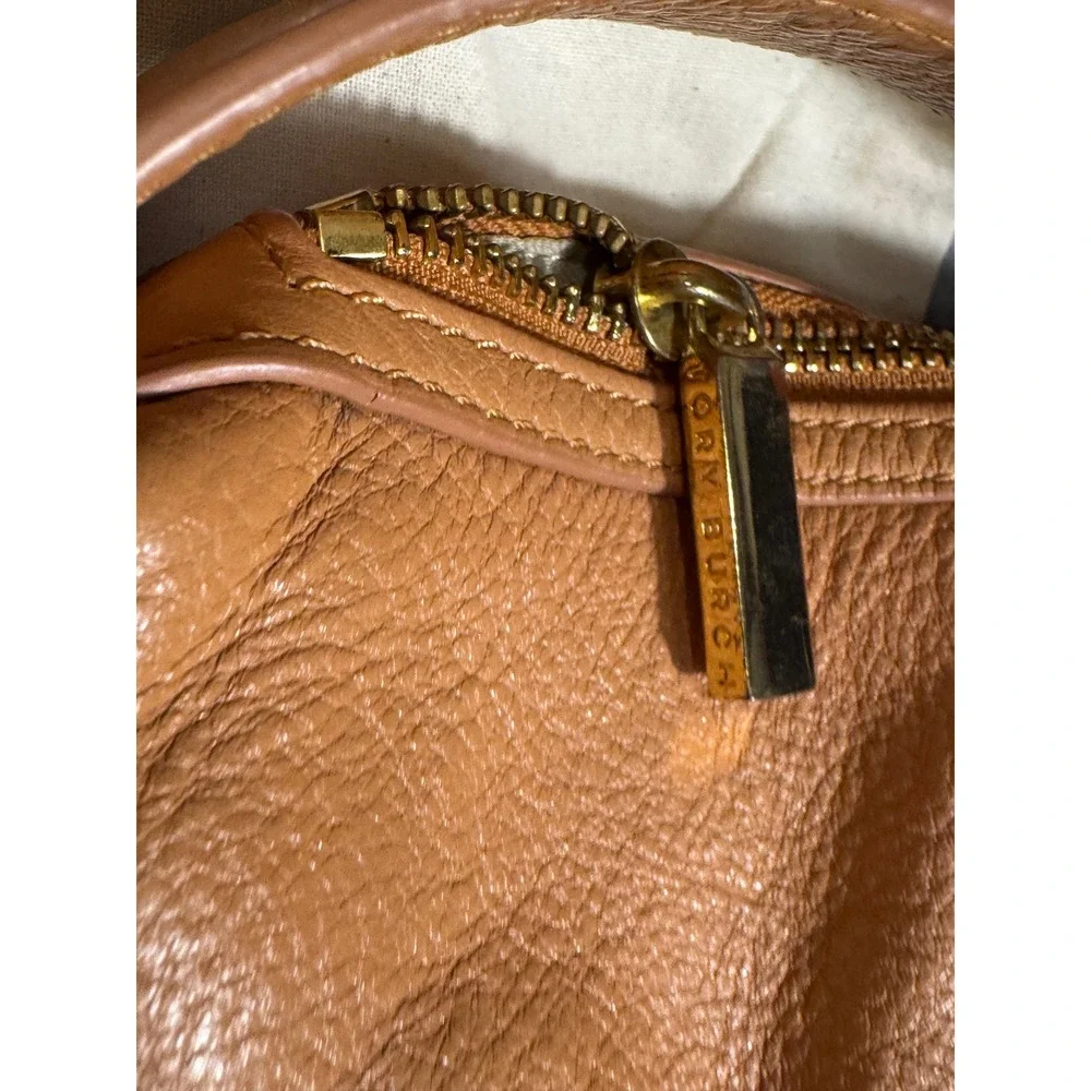 Tory Burch Tan Pebbled Leather Hobo Shoulder Bag Crossbody with Dust Bag large